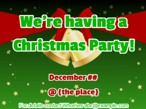 GIF: Leaping Santa Christmas Party Invitation with Ringing Bells