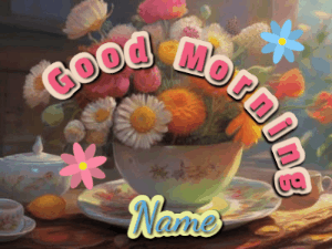 GIF: Colorful Good Morning Pattern