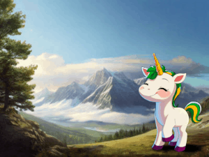 GIF: Cute Unicorn Mountain Morning