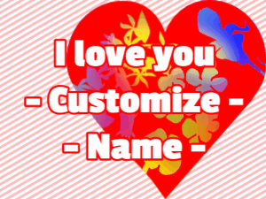 GIF: Love heart flower pattern with message