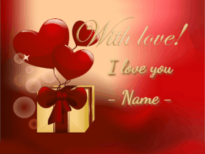 GIF: Love Message on hearts gift box card