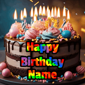 Happy Birthday GIF:Cake and sparkle GIF 564