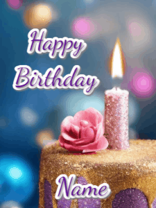 Happy Birthday GIF:Glitter Cake Birthday