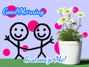 GIF: Good Morning Flowers with 2 friends