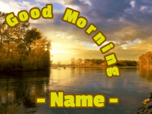 GIF: Good morning lake scene with jumping fish