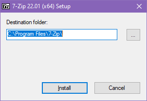 installing 7-Zip