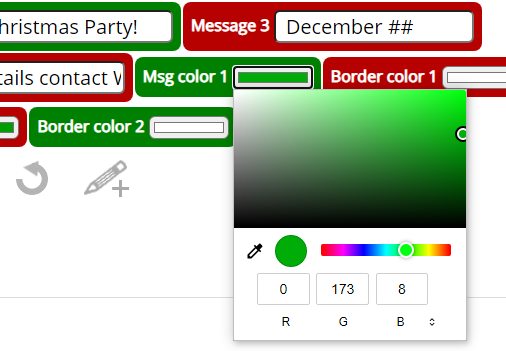 Color selector for gif text