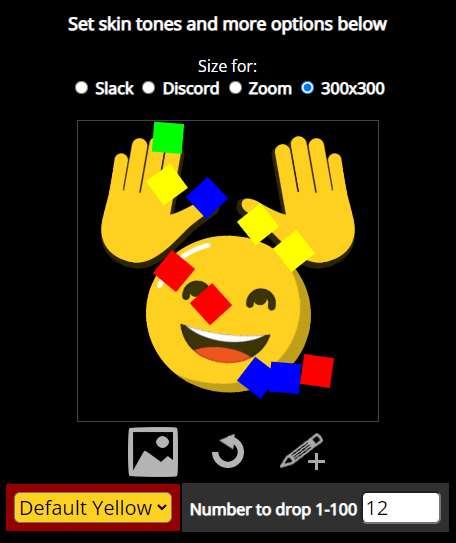screen capture of an emoji edit panel