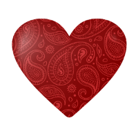 beating heart gif with paisley pattern