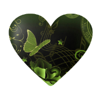 beating heart GIF with Green Butterfly Pattern