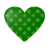 beating heart gif with clover pattern