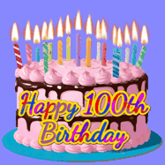 Happy Birthday Age 100 GIF, 100th Birthday GIF