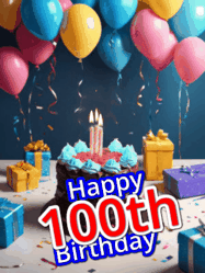 Happy Birthday Age 100 GIF, 100th Birthday GIF