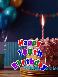 Happy Birthday Age 100 GIF, 100th Birthday GIF