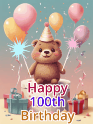 Happy Birthday Age 100 GIF, 100th Birthday GIF