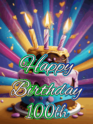 Happy Birthday Age 100 GIF, 100th Birthday GIF
