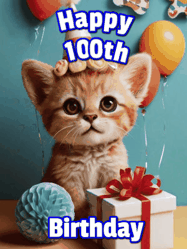 Happy Birthday Age 100 GIF, 100th Birthday GIF