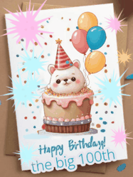 Happy Birthday Age 100 GIF, 100th Birthday GIF