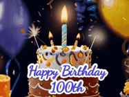 Happy Birthday Age 100 GIF, 100th Birthday GIF