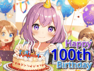 Happy Birthday Age 100 GIF, 100th Birthday GIF