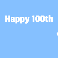 Happy Birthday Age 100 GIF, 100th Birthday GIF: A silly animated Happy Birthday GIF with a smiling emoji rolling into scene and leaving behind a birthday cake.