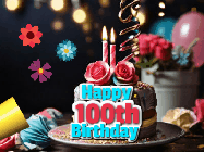 Happy Birthday Age 100 GIF, 100th Birthday GIF