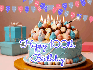 Happy Birthday Age 100 GIF, 100th Birthday GIF