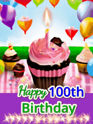 Happy Birthday Age 100 GIF, 100th Birthday GIF