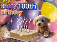 Happy Birthday Age 100 GIF, 100th Birthday GIF
