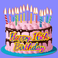 Happy Birthday Age 16 GIF, 16th Birthday GIF