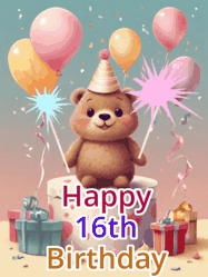 Happy Birthday Age 16 GIF, 16th Birthday GIF