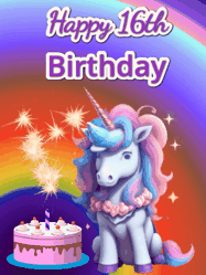 Happy Birthday Age 16 GIF, 16th Birthday GIF