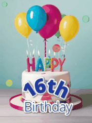 Happy Birthday Age 16 GIF, 16th Birthday GIF