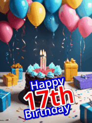 Happy Birthday Age 17 GIF, 17th Birthday GIF