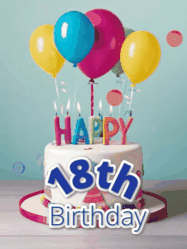 Happy Birthday Age 18 GIF, 18th Birthday GIF