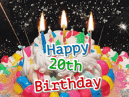 Happy Birthday Age 20 GIF, 20th Birthday GIF