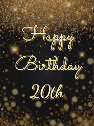 Happy Birthday Age 20 GIF, 20th Birthday GIF: A beautiful happy birthday gif on a dark glitter background with bubbles and animation. It reads Happy Birtday. Customize it!