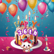 Happy Birthday Age 26 GIF, 26th Birthday GIF