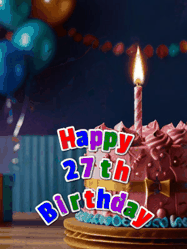 Happy Birthday Age 27 GIF, 27th Birthday GIF