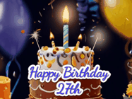 Happy Birthday Age 27 GIF, 27th Birthday GIF