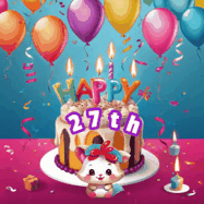 Happy Birthday Age 27 GIF, 27th Birthday GIF