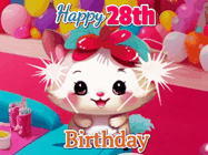 Happy Birthday Age 28 GIF, 28th Birthday GIF