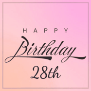 Happy Birthday Age 28 GIF, 28th Birthday GIF: A beautiful birthday cake gif with animated sparkles and glitter Happy Birthday Name you can customize
