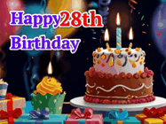 Happy Birthday Age 28 GIF, 28th Birthday GIF