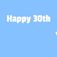 Happy Birthday Age 30 GIF, 30th Birthday GIF: A silly animated Happy Birthday GIF with a smiling emoji rolling into scene and leaving behind a birthday cake.