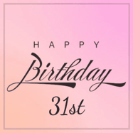Happy Birthday Age 31 GIF, 31st Birthday GIF: A beautiful birthday cake gif with animated sparkles and glitter Happy Birthday Name you can customize