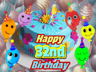 Happy Birthday Age 32 GIF, 32nd Birthday GIF