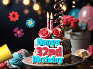 Happy Birthday Age 32 GIF, 32nd Birthday GIF