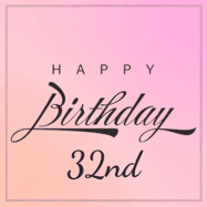 Happy Birthday Age 32 GIF, 32nd Birthday GIF: A beautiful birthday cake gif with animated sparkles and glitter Happy Birthday Name you can customize
