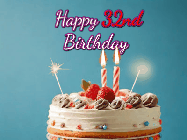 Happy Birthday Age 32 GIF, 32nd Birthday GIF